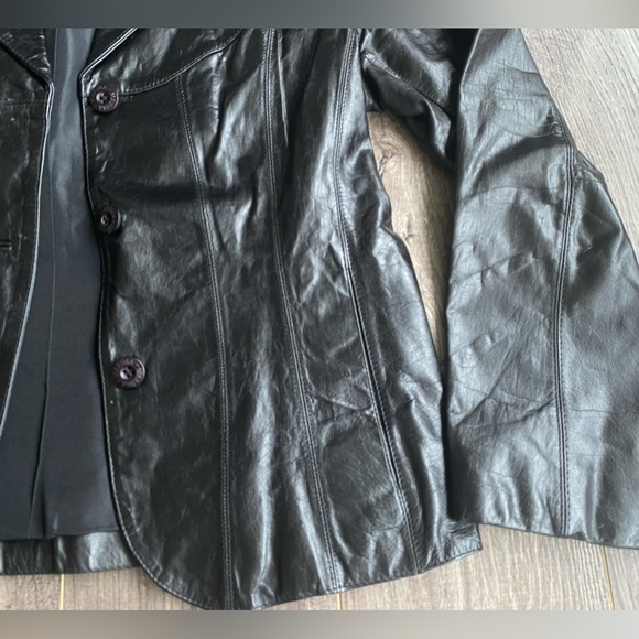 Wilson’s Leather Maxima black genuine leather button up jacket - Picture 3 of 16